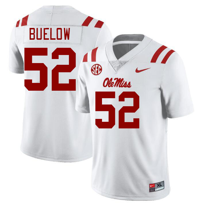 Men #52 Julius Buelow Ole Miss Rebels College Football Jerseys Stitched-White